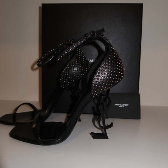 Yves Saint Laurent Black Studded Opyum Heels - Picture 6 of 7